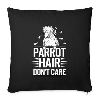 Parrot Owner Parrot Life And Exotic - Sofa pillowcase 17,3'' x 17,3'' (45 x 45 cm) - black - Front