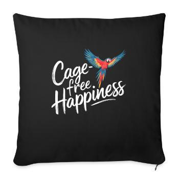 Parrot Owner Parrot Life And Exotic - Sofa pillowcase 17,3'' x 17,3'' (45 x 45 cm) - black - Front