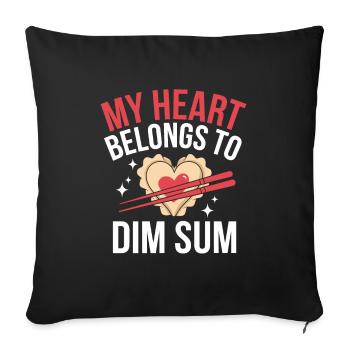 Dim-sum lovers of Chinese cuisine and dumplings - Sofa pillowcase 17,3'' x 17,3'' (45 x 45 cm) - black - Front