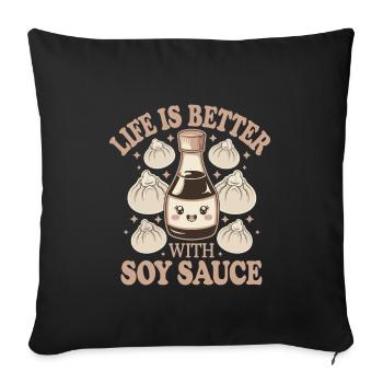 Dim-sum lovers of Chinese cuisine and dumplings - Sofa pillowcase 17,3'' x 17,3'' (45 x 45 cm) - black - Front