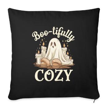 Cozy, Horror, Aesthetics, Spooky, Cozy - Sofa pillowcase 17,3'' x 17,3'' (45 x 45 cm) - black - Front