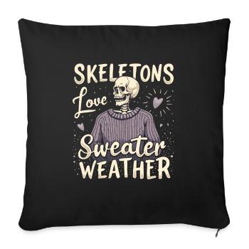 Cozy, Horror, Aesthetics, Spooky, Cozy - Sofa pillowcase 17,3'' x 17,3'' (45 x 45 cm) - black - Front