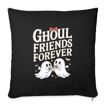 Cozy, Horror, Aesthetics, Spooky, Cozy - Sofa pillowcase 17,3'' x 17,3'' (45 x 45 cm) - black - Front