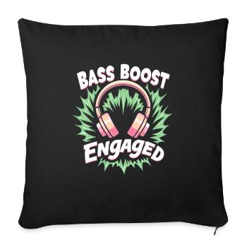 Headphone junkies Immersive audio premium sound - Sofa pillowcase 17,3'' x 17,3'' (45 x 45 cm) - black - Front