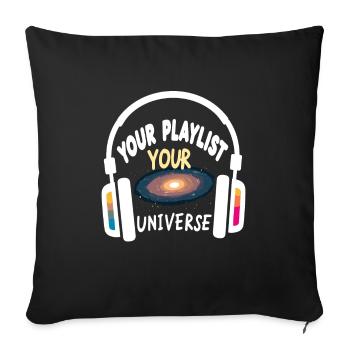 Accros aux écouteurs Un son immersif haut de gamme - Housse de coussin décorative 45 x 45 cm - noir - Devant