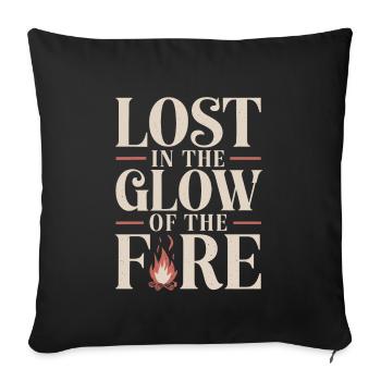 Souvenirs de camping nostalgiques, ambiance rétro, - Housse de coussin décorative 45 x 45 cm - noir - Devant