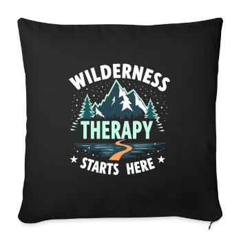 Souvenirs de camping nostalgiques, ambiance rétro, - Housse de coussin décorative 45 x 45 cm - noir - Devant