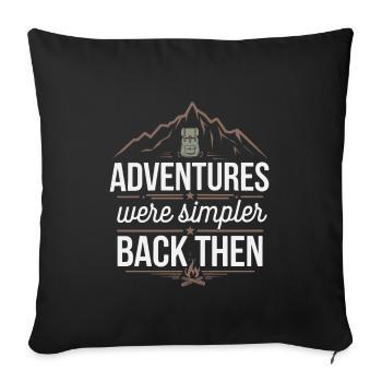Souvenirs de camping nostalgiques, ambiance rétro, - Housse de coussin décorative 45 x 45 cm - noir - Devant