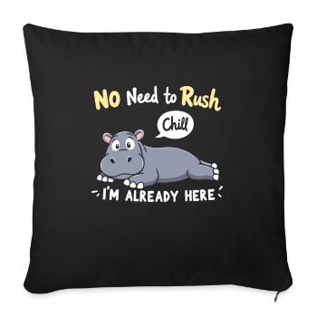 Hippopotame Humour, Citations sarcastiques, Drôle - Housse de coussin décorative 45 x 45 cm - noir - Devant