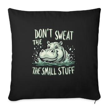 Hippopotame Humour, Citations sarcastiques, Drôle - Housse de coussin décorative 45 x 45 cm - noir - Devant