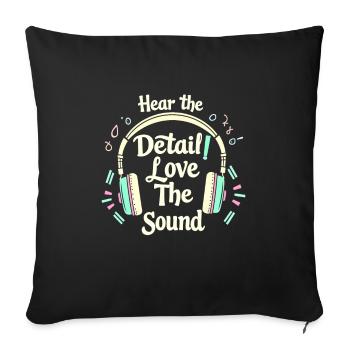 Un son haut de gamme de haute qualité pour la culture audiophile - Housse de coussin décorative 45 x 45 cm - noir - Devant