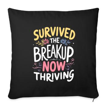 Separation empowerment, self-love, new beginnings - Sofa pillowcase 17,3'' x 17,3'' (45 x 45 cm) - black - Front