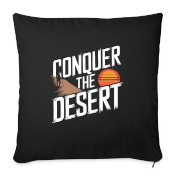 Desert wanderers, rugged trails and dry - Sofa pillowcase 17,3'' x 17,3'' (45 x 45 cm) - black - Front