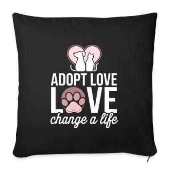 Freiwillige Tierrettung Animal Shelter Heroes - Sofa pillowcase 17,3'' x 17,3'' (45 x 45 cm) - black - Front