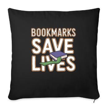 Book-like humour, Witty reading quotes, Literary - Sofa pillowcase 17,3'' x 17,3'' (45 x 45 cm) - black - Front