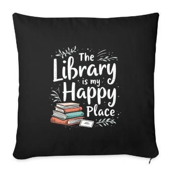 Book-like humour, Witty reading quotes, Literary - Sofa pillowcase 17,3'' x 17,3'' (45 x 45 cm) - black - Front
