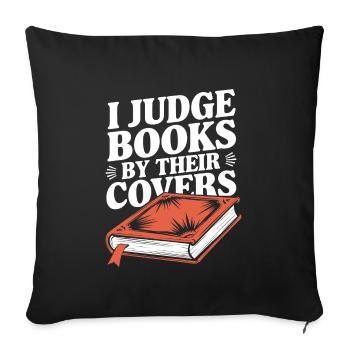 Book-like humour, Witty reading quotes, Literary - Sofa pillowcase 17,3'' x 17,3'' (45 x 45 cm) - black - Front
