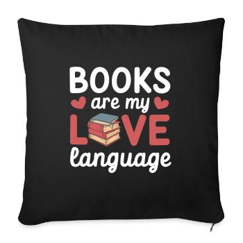 Book-like humour, Witty reading quotes, Literary - Sofa pillowcase 17,3'' x 17,3'' (45 x 45 cm) - black - Front