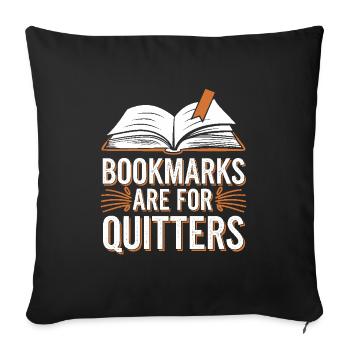 Book-like humour, Witty reading quotes, Literary - Sofa pillowcase 17,3'' x 17,3'' (45 x 45 cm) - black - Front