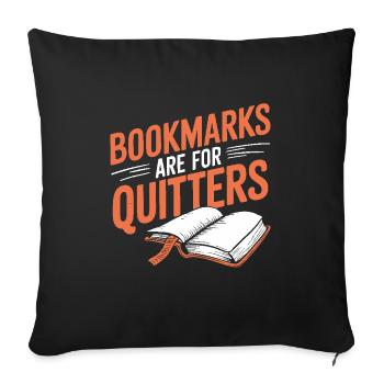 Book-like humour, Witty reading quotes, Literary - Sofa pillowcase 17,3'' x 17,3'' (45 x 45 cm) - black - Front