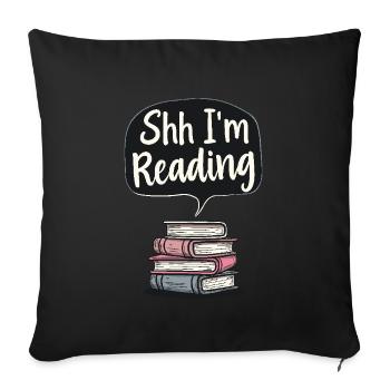 Book-like humour, Witty reading quotes, Literary - Sofa pillowcase 17,3'' x 17,3'' (45 x 45 cm) - black - Front