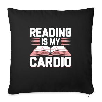 Book-like humour, Witty reading quotes, Literary - Sofa pillowcase 17,3'' x 17,3'' (45 x 45 cm) - black - Front