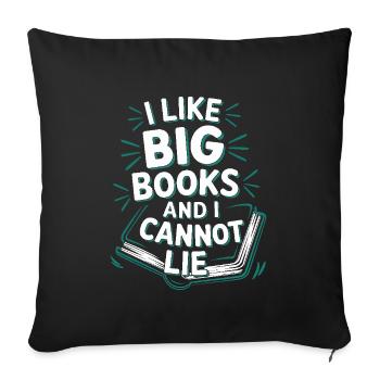 Book-like humour, Witty reading quotes, Literary - Sofa pillowcase 17,3'' x 17,3'' (45 x 45 cm) - black - Front