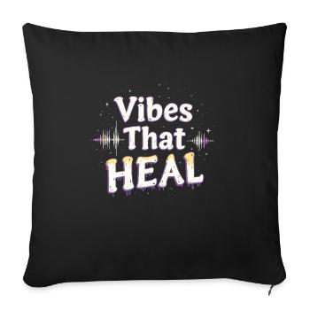 Music Therapy Emotional Healing Relaxation - Sofa pillowcase 17,3'' x 17,3'' (45 x 45 cm) - black - Front