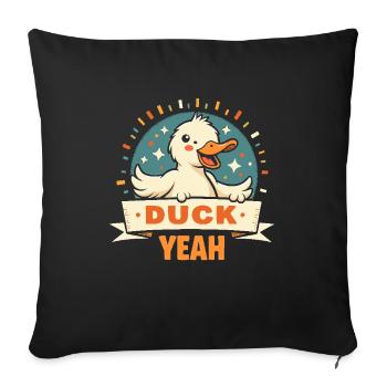 Animaux de la ferme, amateurs de canards, canards de basse-cour - Housse de coussin décorative 45 x 45 cm - noir - Devant