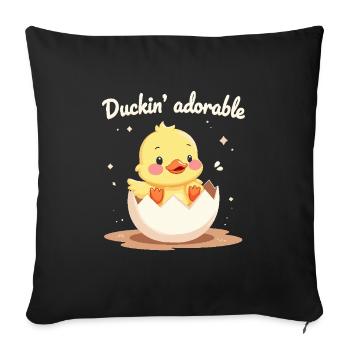 Animaux de la ferme, amateurs de canards, canards de basse-cour - Housse de coussin décorative 45 x 45 cm - noir - Devant