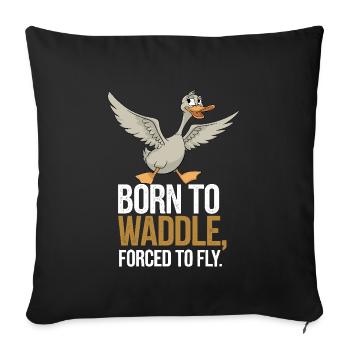 Animaux de la ferme, amateurs de canards, canards de basse-cour - Housse de coussin décorative 45 x 45 cm - noir - Devant