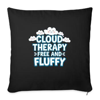 Cloudy view, Relaxing sky, Dreamy - Sofa pillowcase 17,3'' x 17,3'' (45 x 45 cm) - black - Front