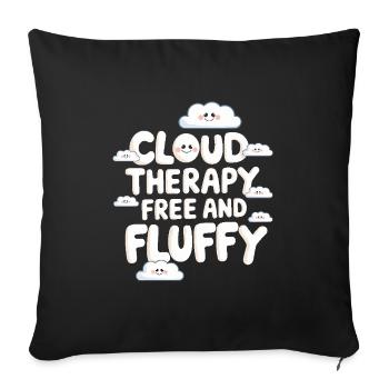 Cloudy view, Relaxing sky, Dreamy - Sofa pillowcase 17,3'' x 17,3'' (45 x 45 cm) - black - Front