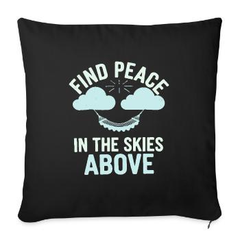Cloudy view, Relaxing sky, Dreamy - Sofa pillowcase 17,3'' x 17,3'' (45 x 45 cm) - black - Front
