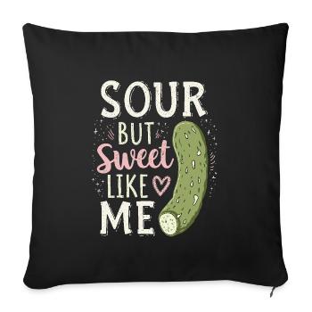 Pickle Lovers Humor Dill-ightful Jokes Funny Food - Sofa pillowcase 17,3'' x 17,3'' (45 x 45 cm) - black - Front