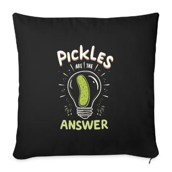 Amateurs de cornichons Humour Blagues dill-ightful Nourriture drôle - Housse de coussin décorative 45 x 45 cm - noir - Devant