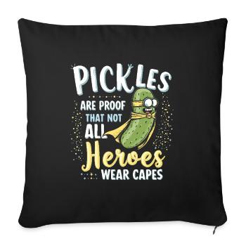 Amateurs de cornichons Humour Blagues dill-ightful Nourriture drôle - Housse de coussin décorative 45 x 45 cm - noir - Devant
