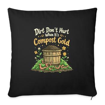 Composting enthusiasts Sustainable gardening - Sofa pillowcase 17,3'' x 17,3'' (45 x 45 cm) - black - Front