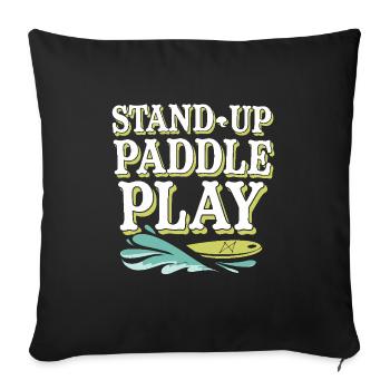 Paddleboarding SUP adventures, water sports in the - Sofa pillowcase 17,3'' x 17,3'' (45 x 45 cm) - black - Front