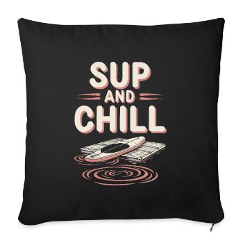 Paddleboarding SUP adventures, water sports in the - Sofa pillowcase 17,3'' x 17,3'' (45 x 45 cm) - black - Front