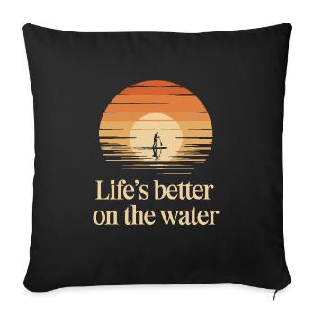 Paddleboarding SUP adventures, water sports in the - Sofa pillowcase 17,3'' x 17,3'' (45 x 45 cm) - black - Front