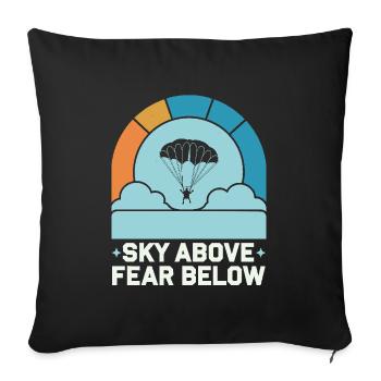 Skydiving Beginners Adventure Nerves - Sofa pillowcase 17,3'' x 17,3'' (45 x 45 cm) - black - Front