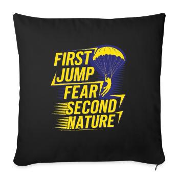 Skydiving Beginners Adventure Nerves - Sofa pillowcase 17,3'' x 17,3'' (45 x 45 cm) - black - Front
