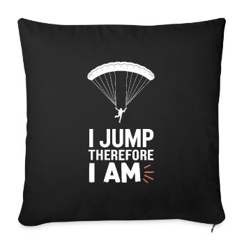 Skydiving Beginners Adventure Nerves - Sofa pillowcase 17,3'' x 17,3'' (45 x 45 cm) - black - Front