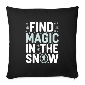 Winter Camper Snow Camping Adventure - Sofa pillowcase 17,3'' x 17,3'' (45 x 45 cm) - black - Front
