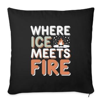 Winter Camper Snow Camping Adventure - Sofa pillowcase 17,3'' x 17,3'' (45 x 45 cm) - black - Front