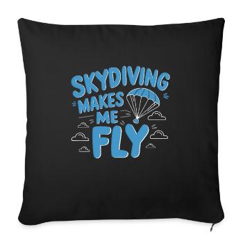 Skydiving Beginners Adventure Nerves - Sofa pillowcase 17,3'' x 17,3'' (45 x 45 cm) - black - Front