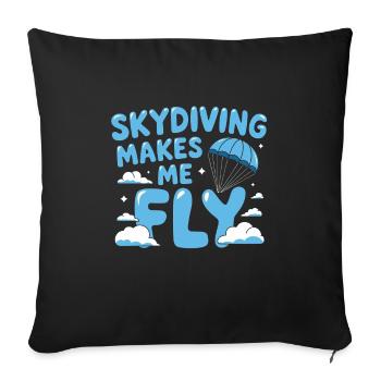 Skydiving Beginners Adventure Nerves - Sofa pillowcase 17,3'' x 17,3'' (45 x 45 cm) - black - Front