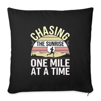 Sunrise Runner Early Morning Fitness Dawn Running - Sofa pillowcase 17,3'' x 17,3'' (45 x 45 cm) - black - Front