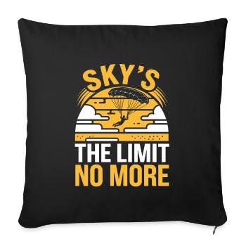 Skydiving Beginners Adventure Nerves - Sofa pillowcase 17,3'' x 17,3'' (45 x 45 cm) - black - Front